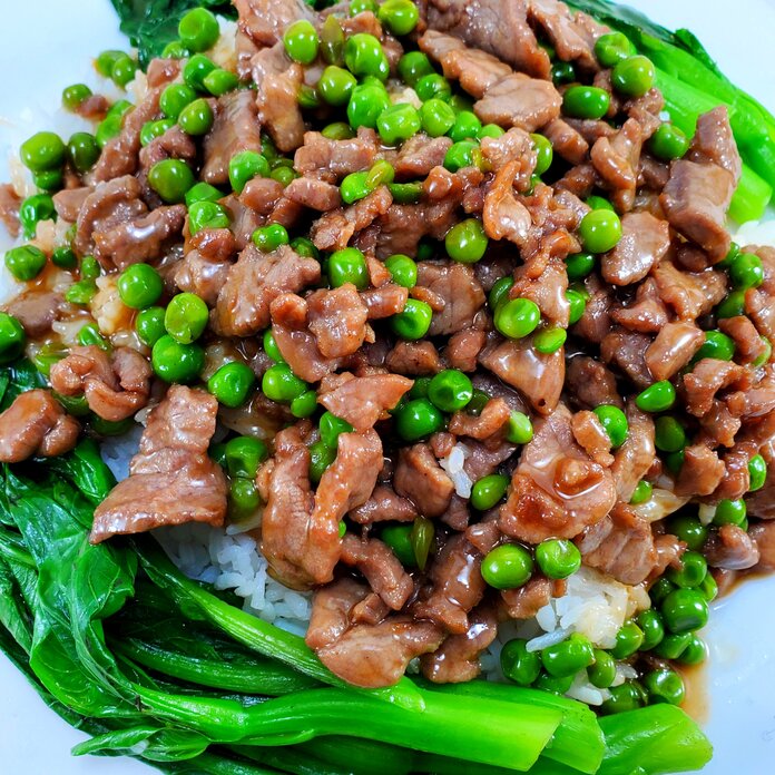 Carne Minchi con Arroz Blanco