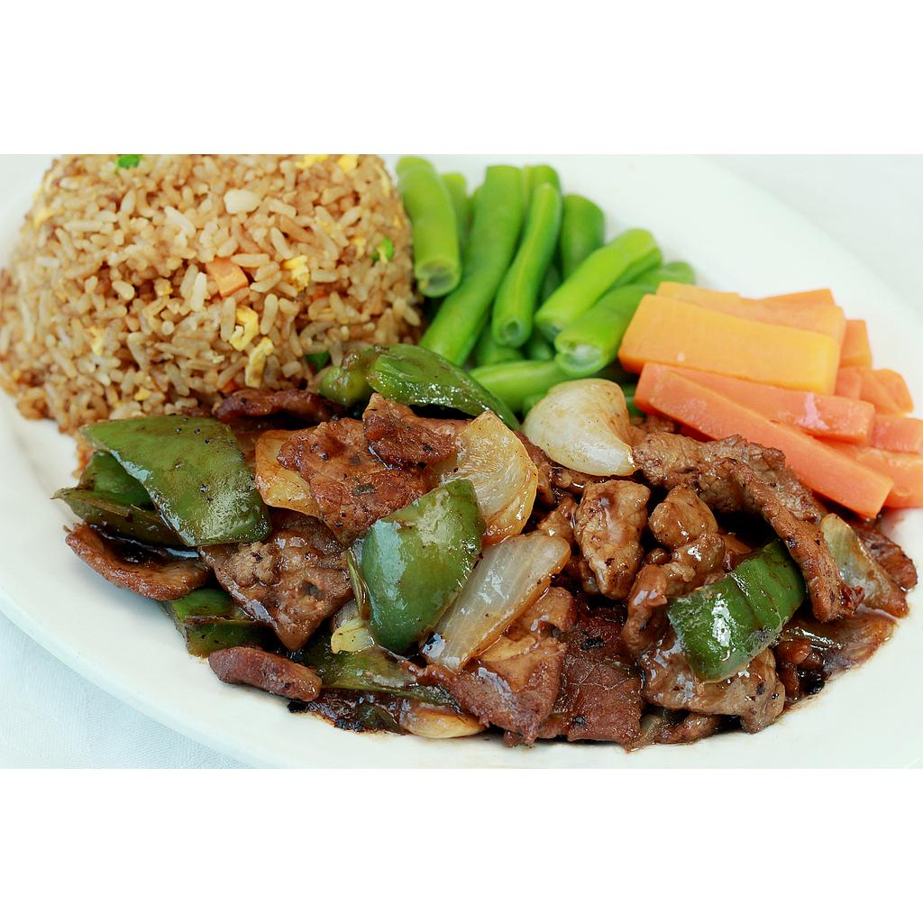 Combo#7 Carne en Salsa de Frijoles Negros